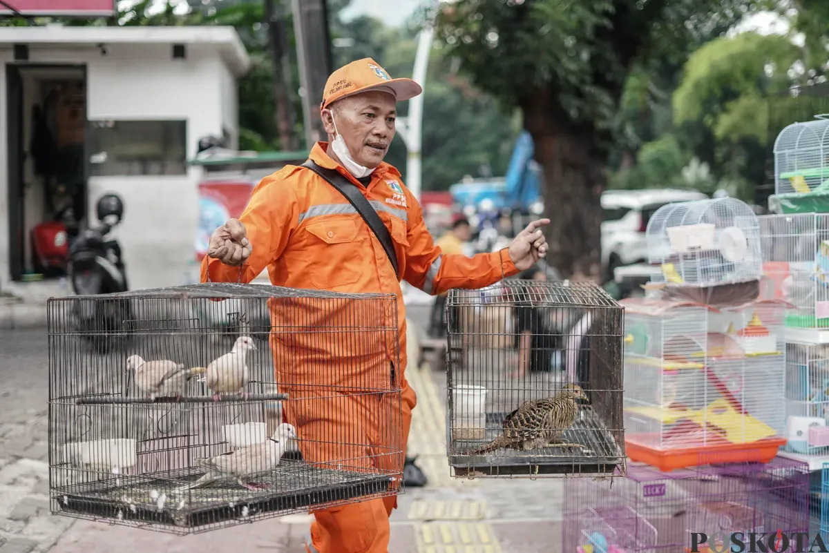 Petugas mengangkut puing-puing saat penertiban kios di Pasar Barito, Jakarta Selatan, Senin, 27 Oktober 2025. (Sumber: Poskota/Bilal Nugraha Ginanjar)