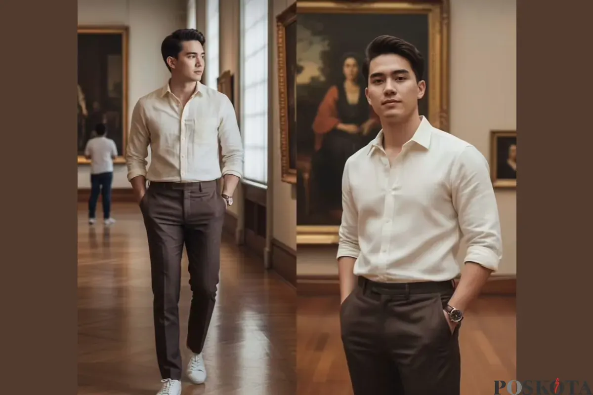 Prompt Gemini Edit Foto di Museum dengan OOTD Stylish (Sumber: TikTok/@aftertonestudio.ai)