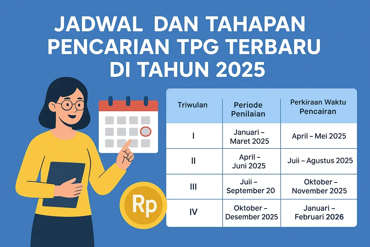 Jadwal serta tahap penyaluran TPG 2025 terbaru yang akan segera cair.
(Sumber: AI)