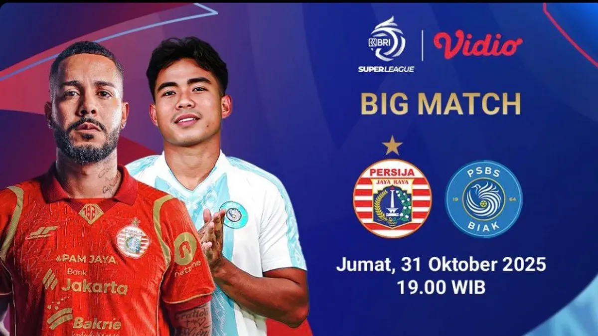 Jadwal Persija Jakarta vs PSBS Biak pada pekan 11 BRI Super League 2025/2026 (Sumber: Vidio.com)