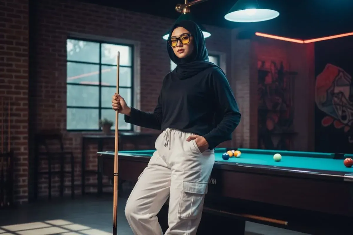 Contoh prompt gemini AI foto main billiard. (Sumber: Istimewa)