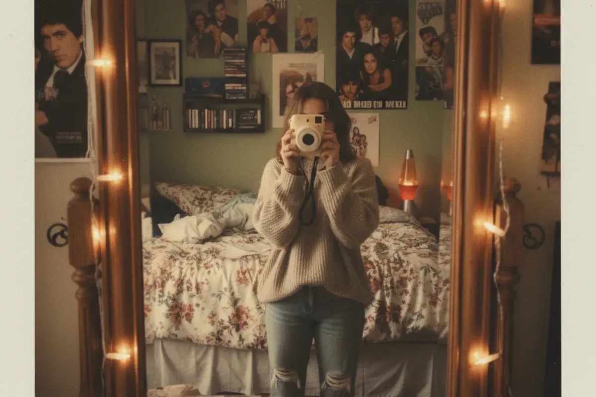 Ilustrasi mirror selfie buatan Gemini AI. (Sumber: Gemini AI)