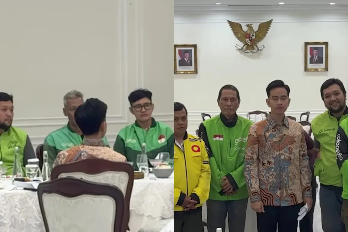 Potret Wapres Gibran Rakabuming Raka saat bertemu dengan perwakilan driver ojol. (Sumber: Instagram/@setwapres.id)
