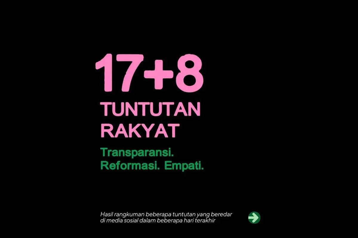 17+8 tuntutan rakyat di media sosial, desak pemerintah dan DPR (Sumber: Instagram/@jeromepolin)