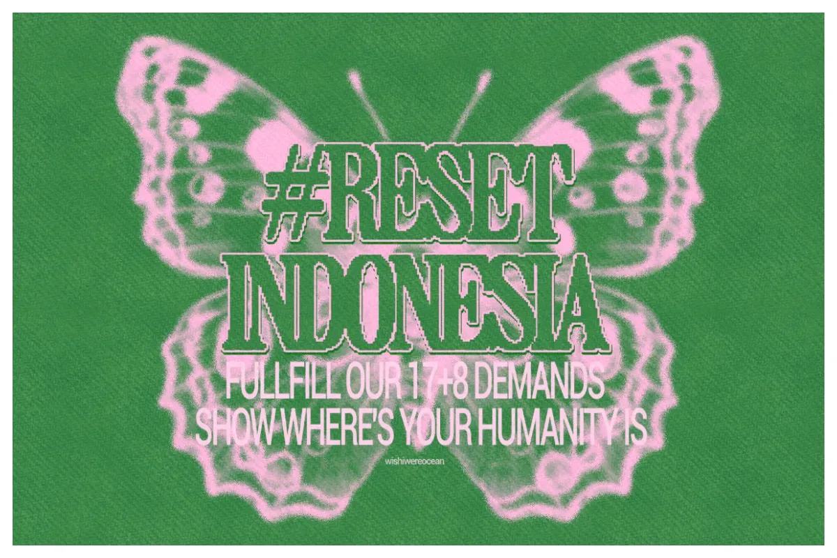 Di tengah gelombang aksi demonstrasi, muncul identitas visual pergerakan bernama Brave Pink dan Hero Green di media sosial. (Sumber: X/@wishiwereocean)