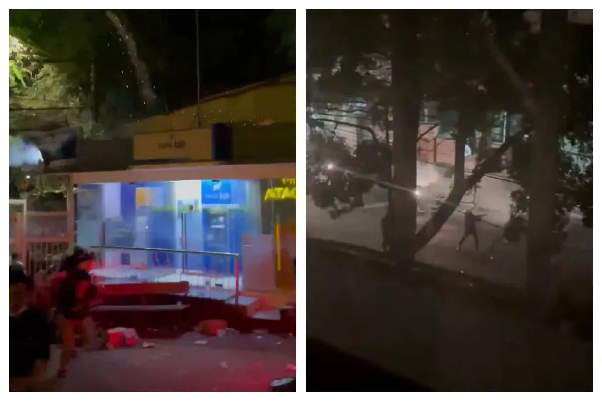 Tangkapan layar penembakan gas air mata di sekitar kampus Universitas Islam Bandung (Unisba) dan Universitas Pasundan (Unpas), pada Senin malam, 1 September 2025. (Sumber: X/@Risumtaz)