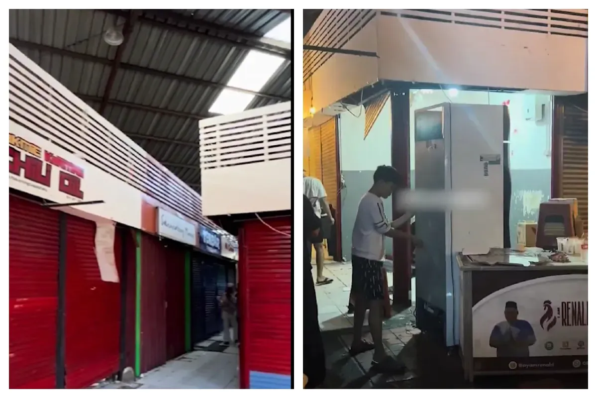 Sejumlah gerai UMKM makanan angkat kaki secara massal dari District Blok M, Jakata Selatan. (Sumber: TikTok/@azkaayepee)