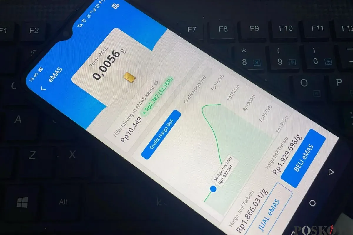 Cara investasi emas di apliikasi DANA. (Sumber: Poskota/Faiz)