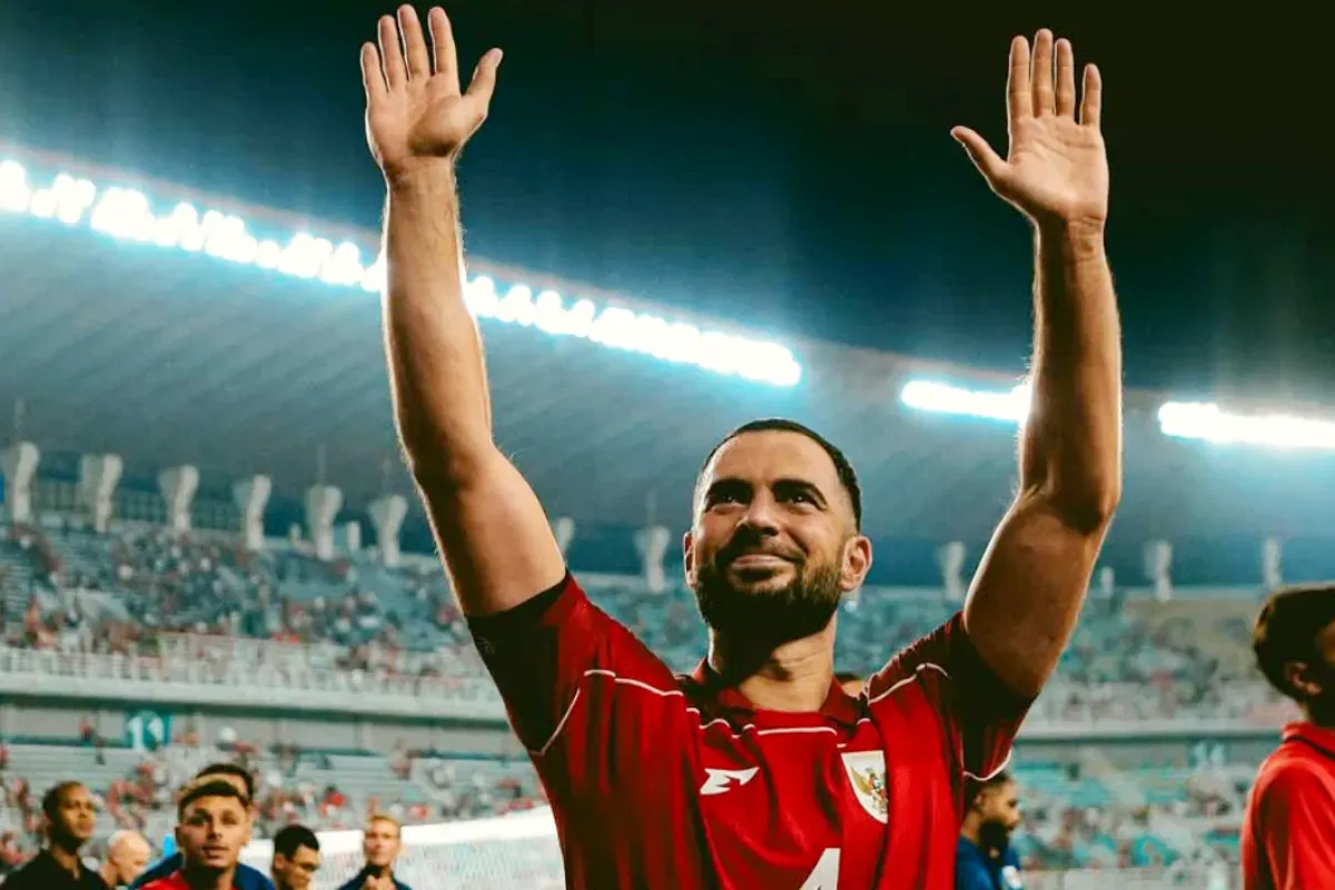 Potret bek Persija Jakarta, Jordi Amat saat berseragam Timnas Indonesia. (Sumber: Instagram/@TimnasIndonesia)