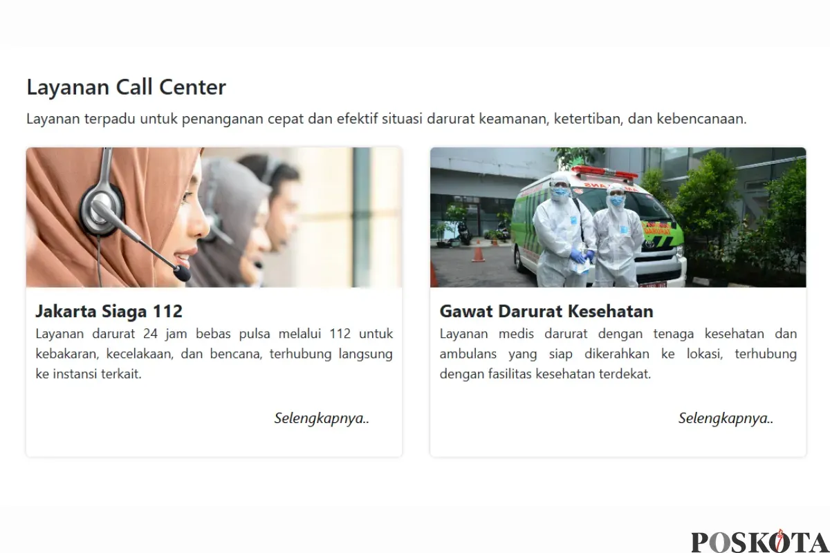 2 Layanan Darurat di DKI Jakarta yang Bisa Digunakan oleh Masyarakat (Sumber: Jakarta.go.id)