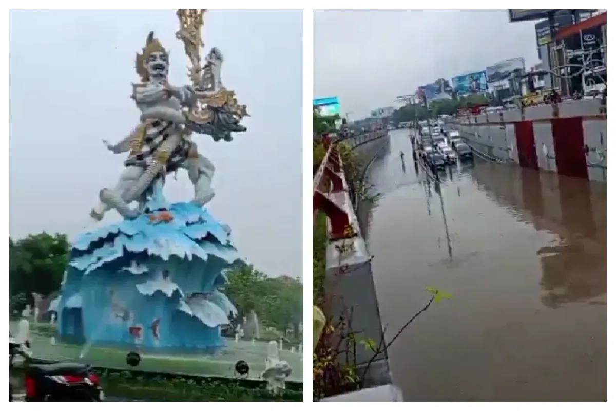 Dewa Ruci, Kecamatan Kuta, Kabupaten Badung, Bali terendam banjir. (Sumber: X/@NamedReceh)