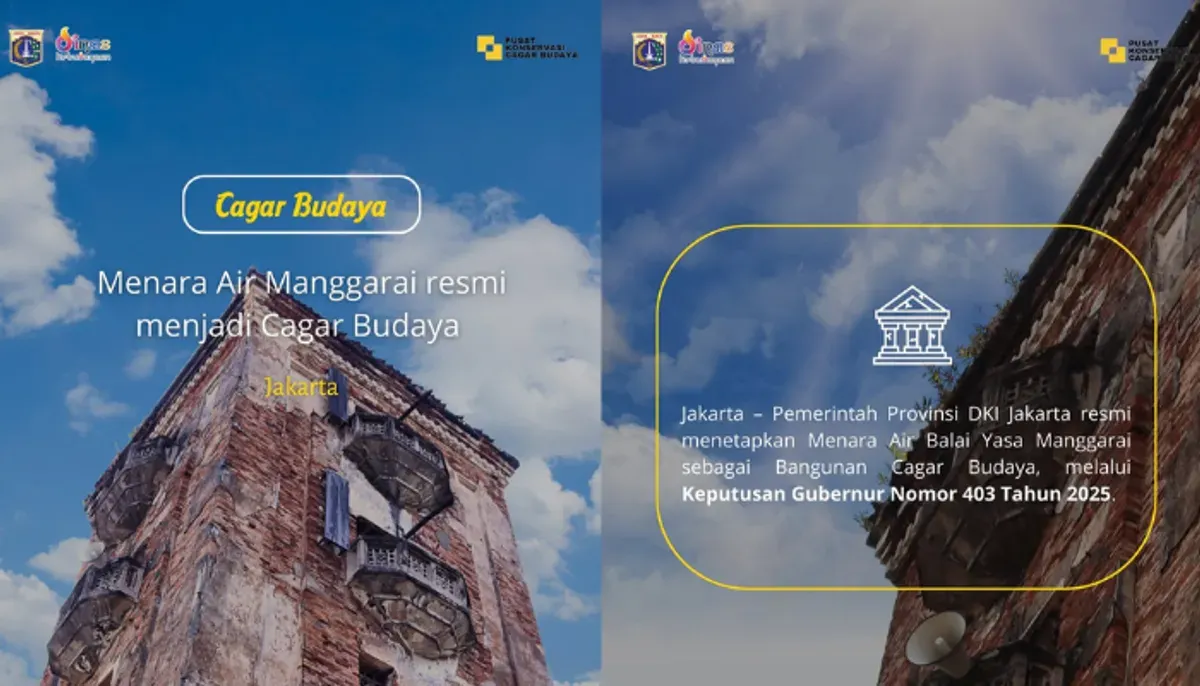 Pemerintah Provinsi DKI Jakarta resmi menetapkan Menara Air Balai Yasa Manggarai sebagai cagar budaya (Sumber: Instagram/@pusat_konservasi_cagar_budaya)