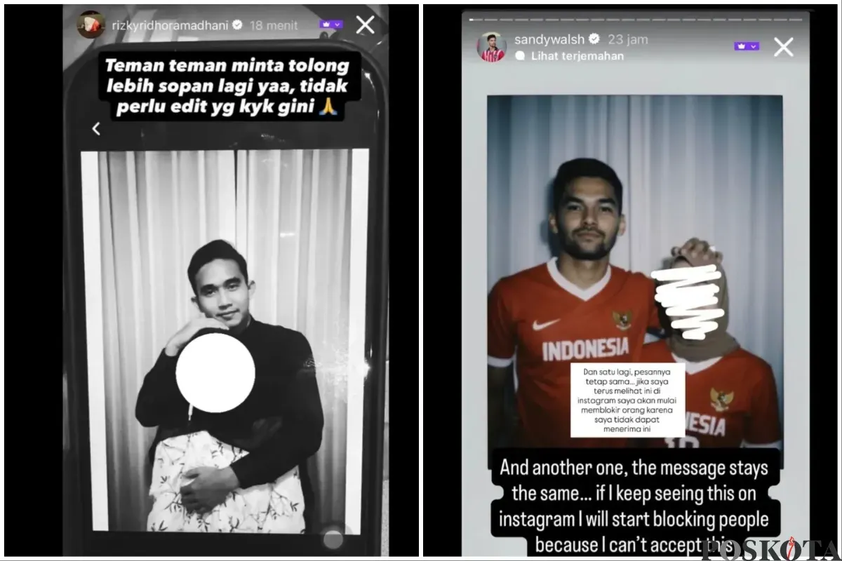 Viral Pemain Timnas Indonesia Resah Penggemar Edit Foto Berlebihan Pakai AI (Sumber: Instagram/tante.rempong.official/Edited Poskota)
