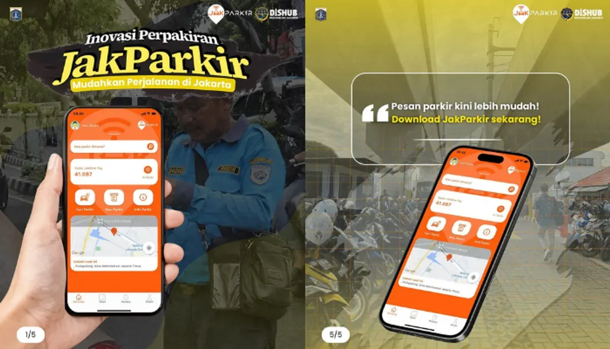 Aplikasi JakParkir memudahkan cari dan booking tempat parkir on-street di Jakarta secara real-time. (Sumber: Instagram/@dishubdkijakarta)
