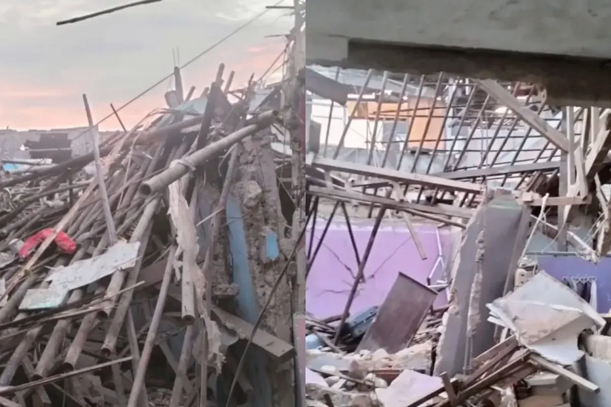 Potret puing-puing rumah yang rusak akibat ledakan misterius di Pamulang, Tangerang Selatan. (Sumber: Instagram/@seputartangsel)
