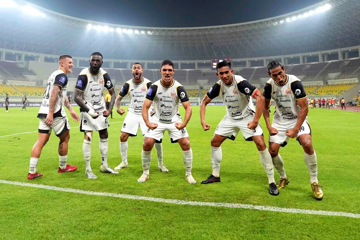 Potret pemain Persija Jakarta saat melakukan selebrasi. (Sumber: Persija)