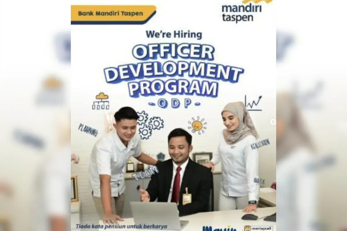 Bank Mandiri Taspen kembali membuka rekrutmen Officer Development Program (ODP) Batch 10 tahun 2025, kesempatan emas bagi fresh graduate untuk berkarier di dunia perbankan (Sumber: Instagram/@bank.mandiritaspen)