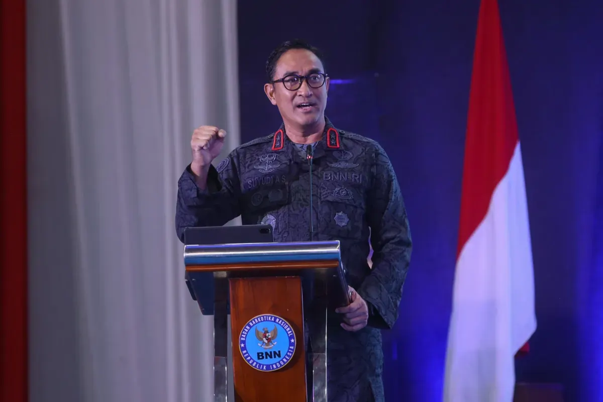 Kepala BNN RI, Komjen Pol Suyudi Ario Seto, menyampaikan arahannya dalam kegiatan Commander Wish di Balai Besar Rehabilitasi BNN, Lido, Jawa Barat, Kamis, 11 September 2025. (Sumber: Biro Humas dan Protokol BNN)