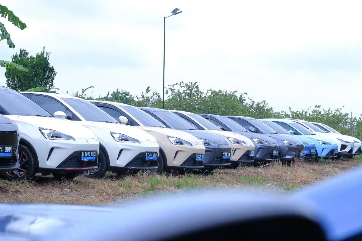 Mobil listrik NETA V-II hadir dengan fitur Mode Traksi yang memudahkan parkir paralel di area sempit tanpa perlu kunci manual. (Sumber: Dok. Neta Indonesia)