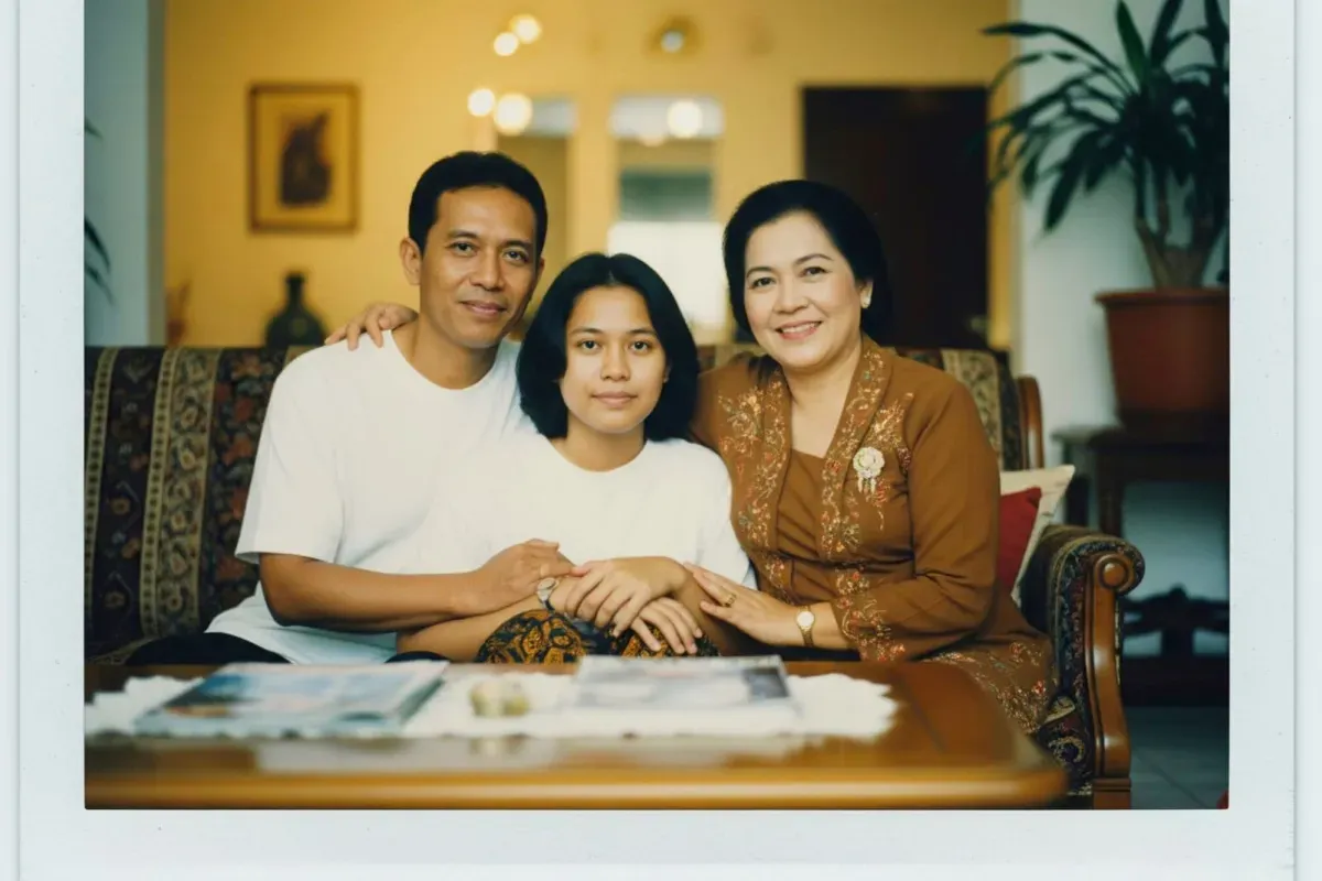 Ilustrasi edit foto Gemini AI dengan orang yang sudah tiada. (Sumber: Poskota/Gemini AI)