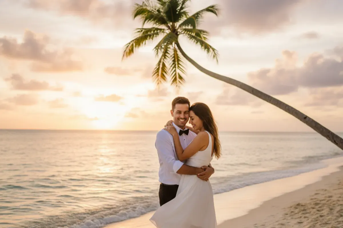 Hasil edit foto prewedding dengan pasangan pakai Gemini AI. (Sumber: Gemini AI)