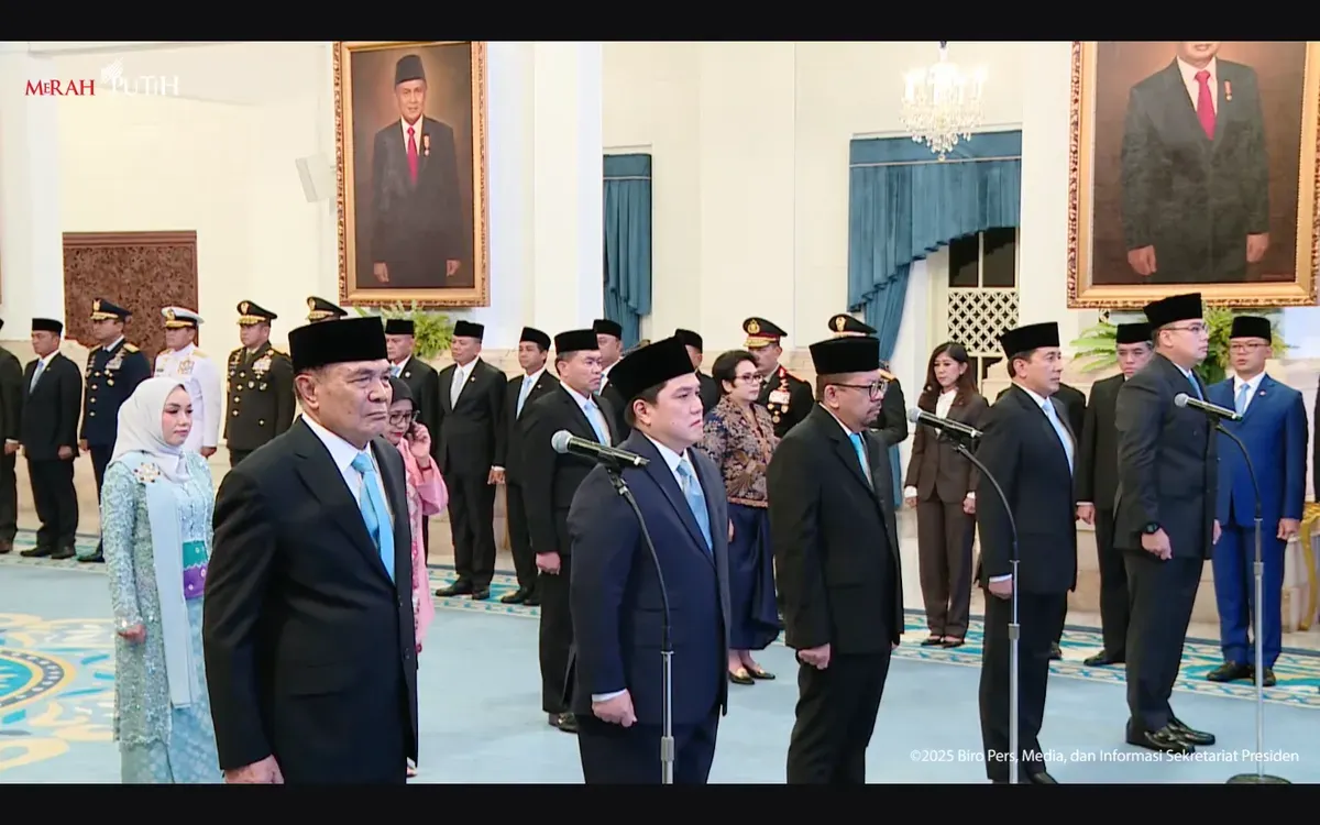 Daftar pejabat yang resmi dilantik hari ini oleh Prabowo Subianto (Sumber: Youtube: Sekretariat Presiden)