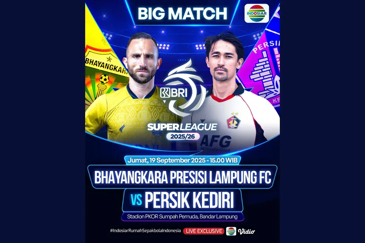 LINK LIVE STREAMING Bhayangkara FC vs Persik Kediri BRI Super League Hari Ini 19 September 2025 Pukul 15.30 WIB (Sumber: Instagram/sports.indosiar/Edited Muhammad Ibrahim)