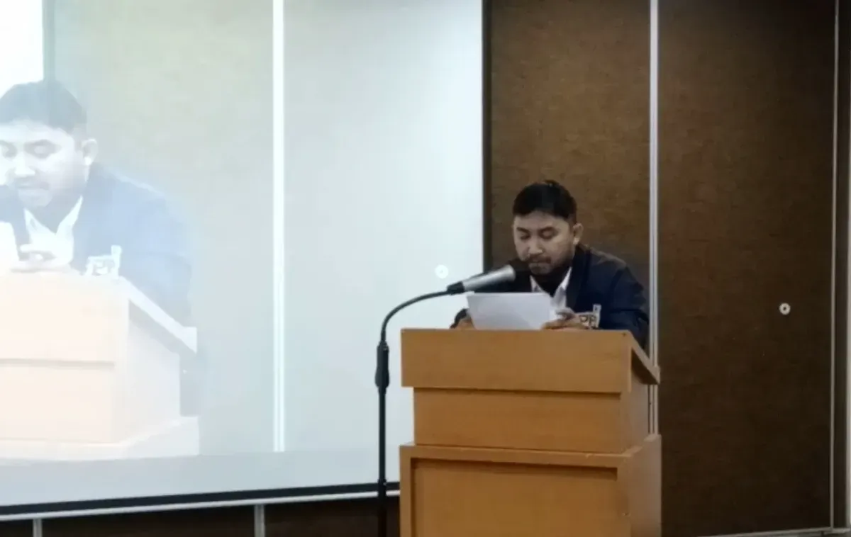 Ketua Umum Forum Pemuda-Pemudi Jakarta (FPPJ), Endriyansah, saat menyampaikan pernyataan terkait posisi Sekda DKI Jakarta. (Sumber: Istimewa)