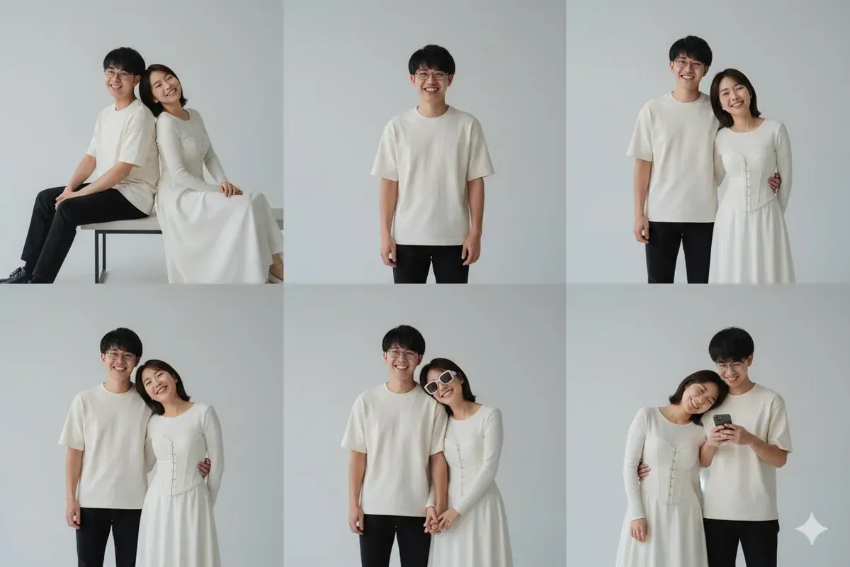 Cara edit foto bareng pasangan agar lebih romantis pakai Gemini AI dengan menggunakn contoh prompt studio dan photobox (Sumber: X/ @reviewtechid)