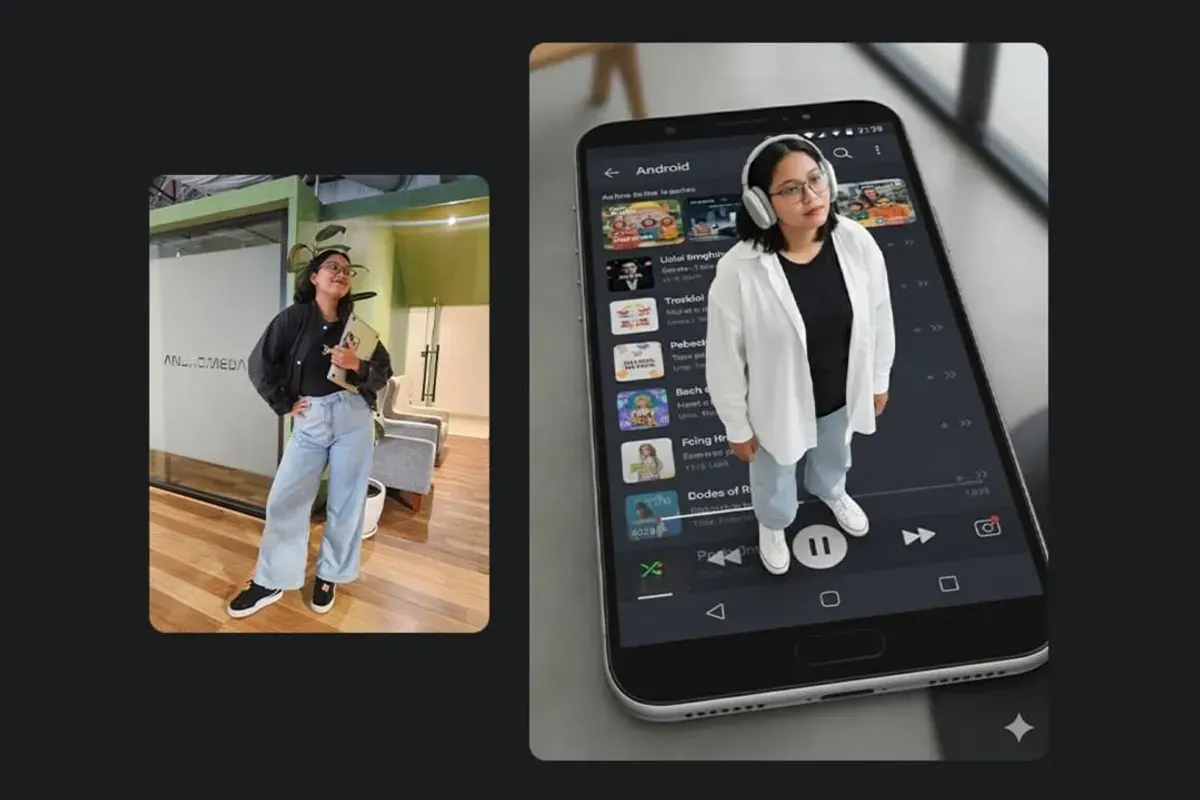 Contoh foto hasil edit dengan AI Gemini yang lagi tren. (Sumber: Google Gemini)