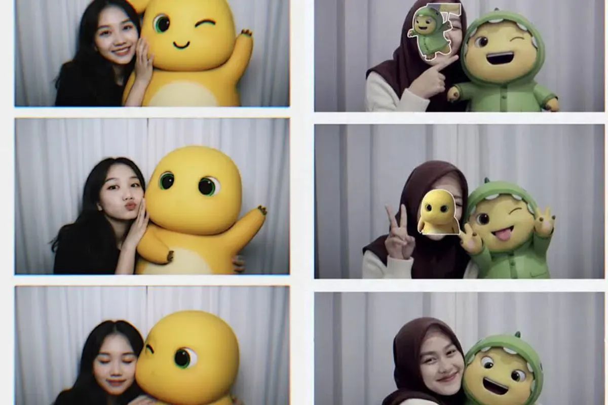 Berikut ini prompt dan cara edit foto AI gaya photobooth bareng karakter animasi. (Sumber: TikTok)