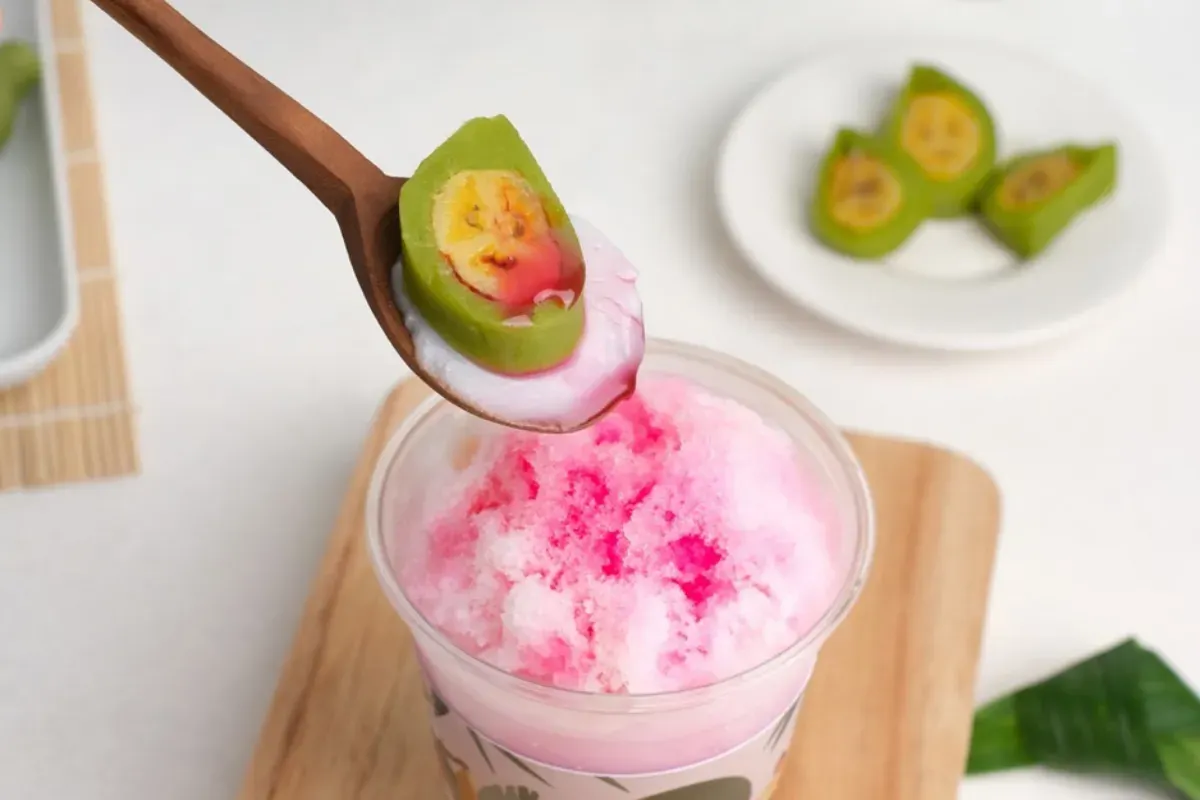 Ilustrasi tempat kuliner es pisang ijo di Jakarta. (Sumber: Instagram/pisangijocendana)