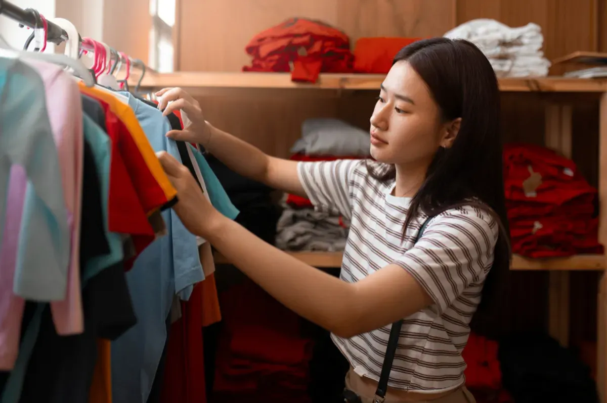 Ilustrasi Thrifting atau berburu barang preloved di Jakarta. (Sumber: Freepik)