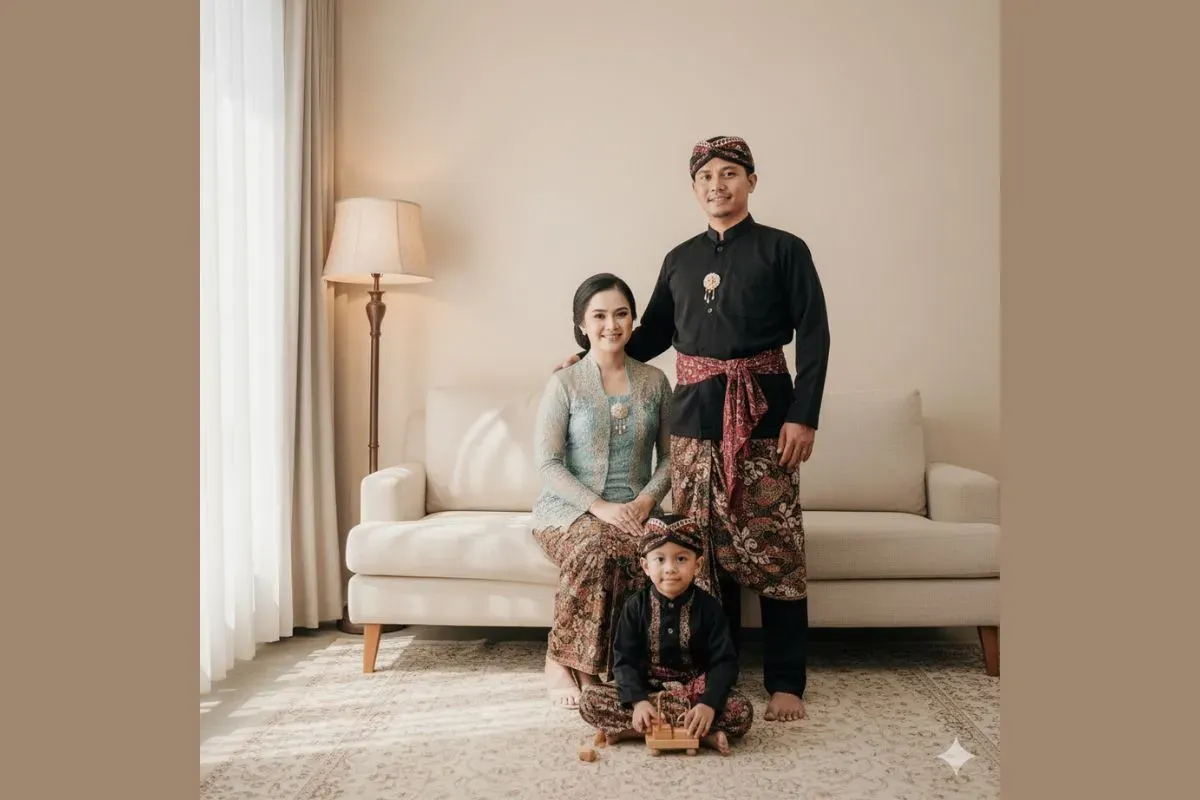 Foto keluarga natural tanpa studio dengan Gemini AI (Sumber: Gemini AI)