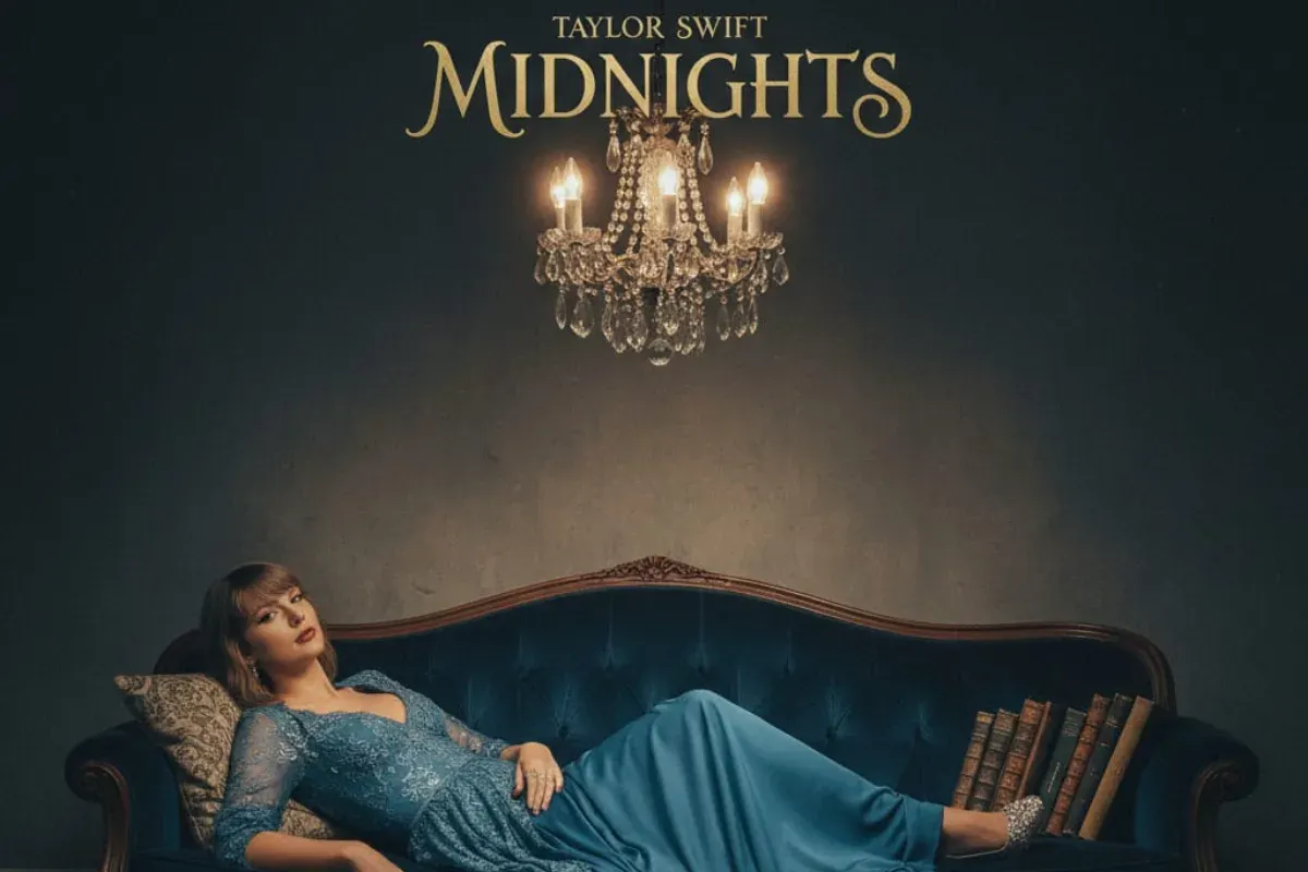 Ilustrasi cover album Taylor Swift buatan Gemini AI. (Sumber: Poskota/Gemini AI)