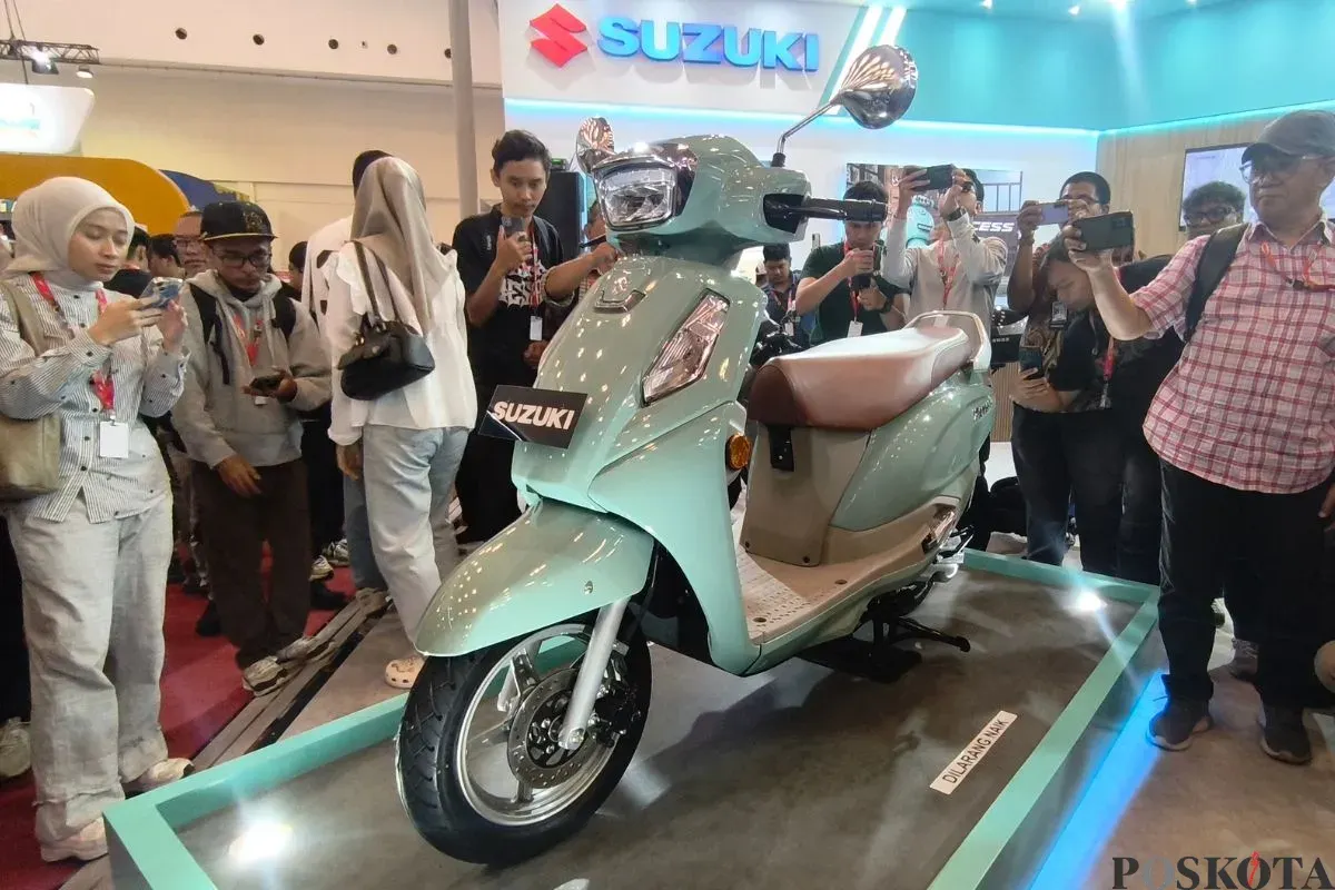 Motor Suzuki Access 125 dipamerkan di IMOS 2025, ICE BSD, Padegangan, Kabupaten Pandeglang, Rabu, 24 September 2025. (Sumber: Poskota/Erwan Hartawan)