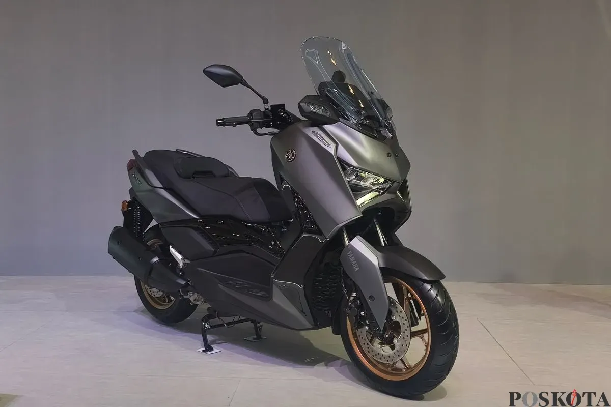 Motor Yamaha XMAX Connected terbaru resmi diluncurkan di IMOS 2025, ICE BSD, Padegangan, Kabupaten Tangerang, Rabu, 24 September 2025. (Sumber: Poskota/Erwan Hartawan)