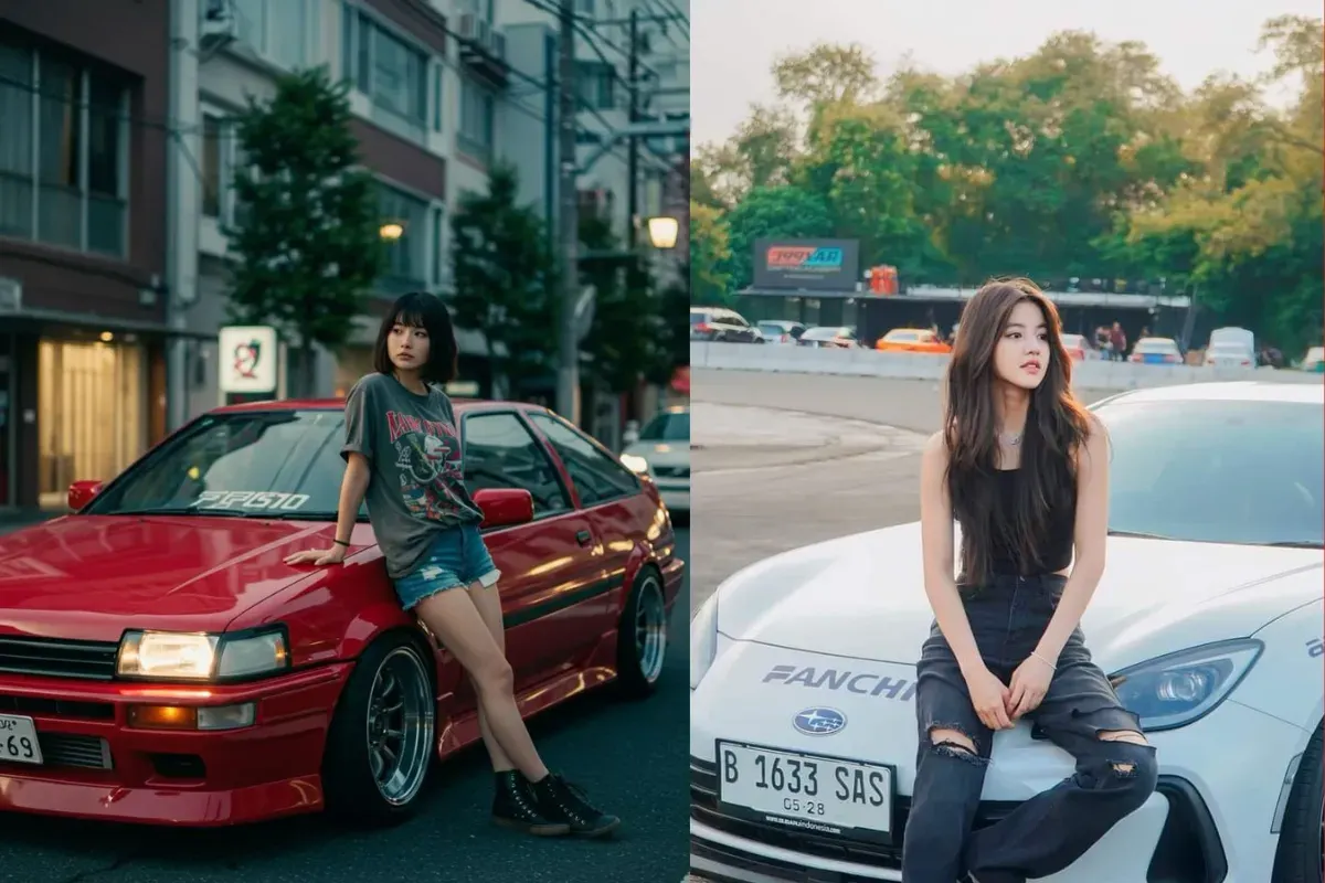Gemini AI dengan prompt foto diri di depan mobil sport (Sumber: Dok/Gemini AI)