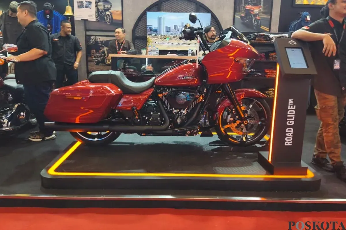 Harley-Davidson Road Glide menjadi motor termahal di IMOS 2025, ICE BSD, Padegangan, Kabupaten Tangerang. (Sumber: Poskota/Erwan Hartawan)