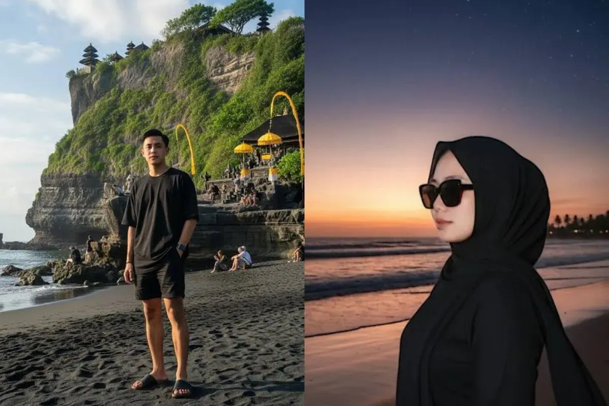 Prompt Gemini AI edit foto sunset di pantai. (Sumber: TikTok)