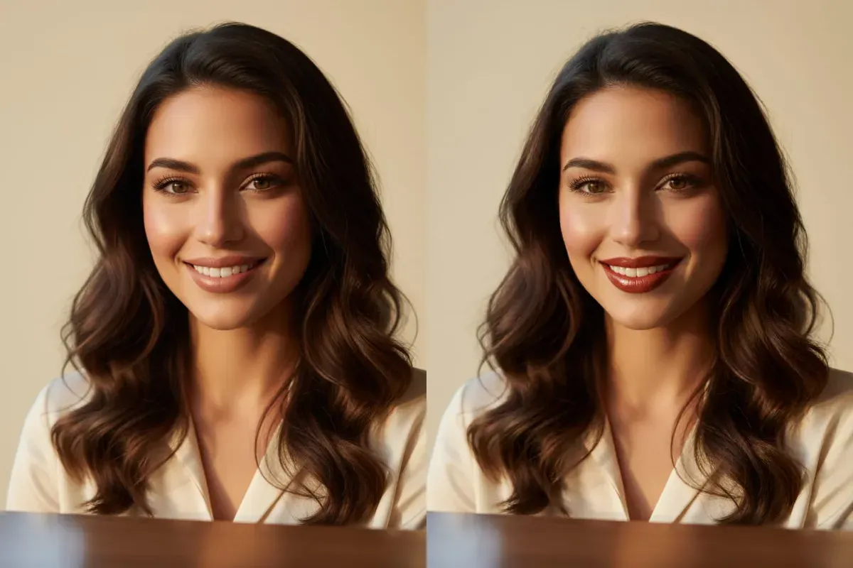 Ilustrasi edit foto lipstik menggunakan Gemini AI. (Sumber: Poskota/Gemini AI)