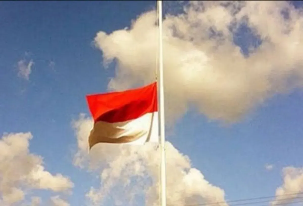 Bendera Merah Putih setengah tiang (Sumber: Pinterest)