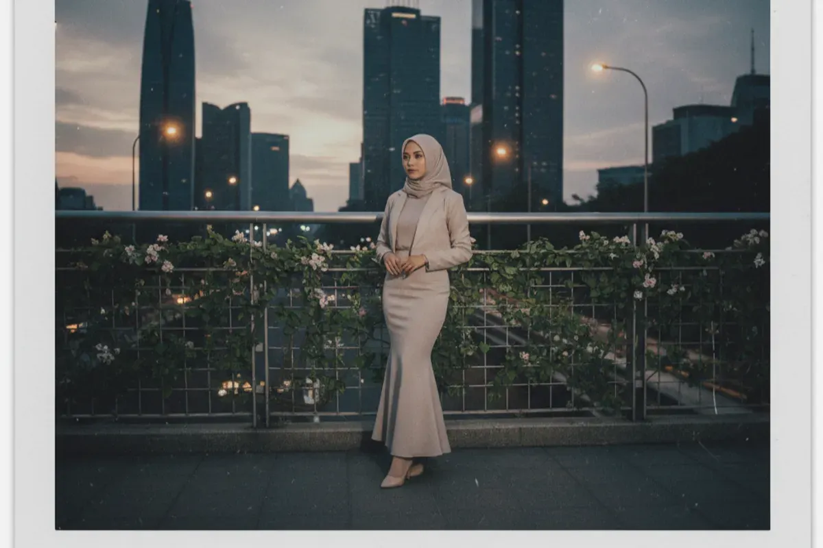 Hasil edit foto polaroid menggunakan prompt Gemini AI. (Sumber: Gemini AI)