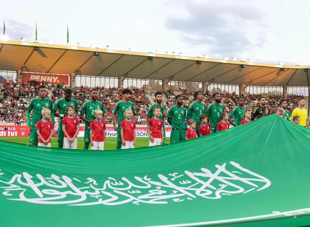 Federasi Sepak Bola Arab Saudi (SAFF) resmi merilis daftar pemain unggulannya yang akan tampil di babak keempat Kualifikasi Piala Dunia 2026 zona Asia. (Sumber: Instagram/@saudint)