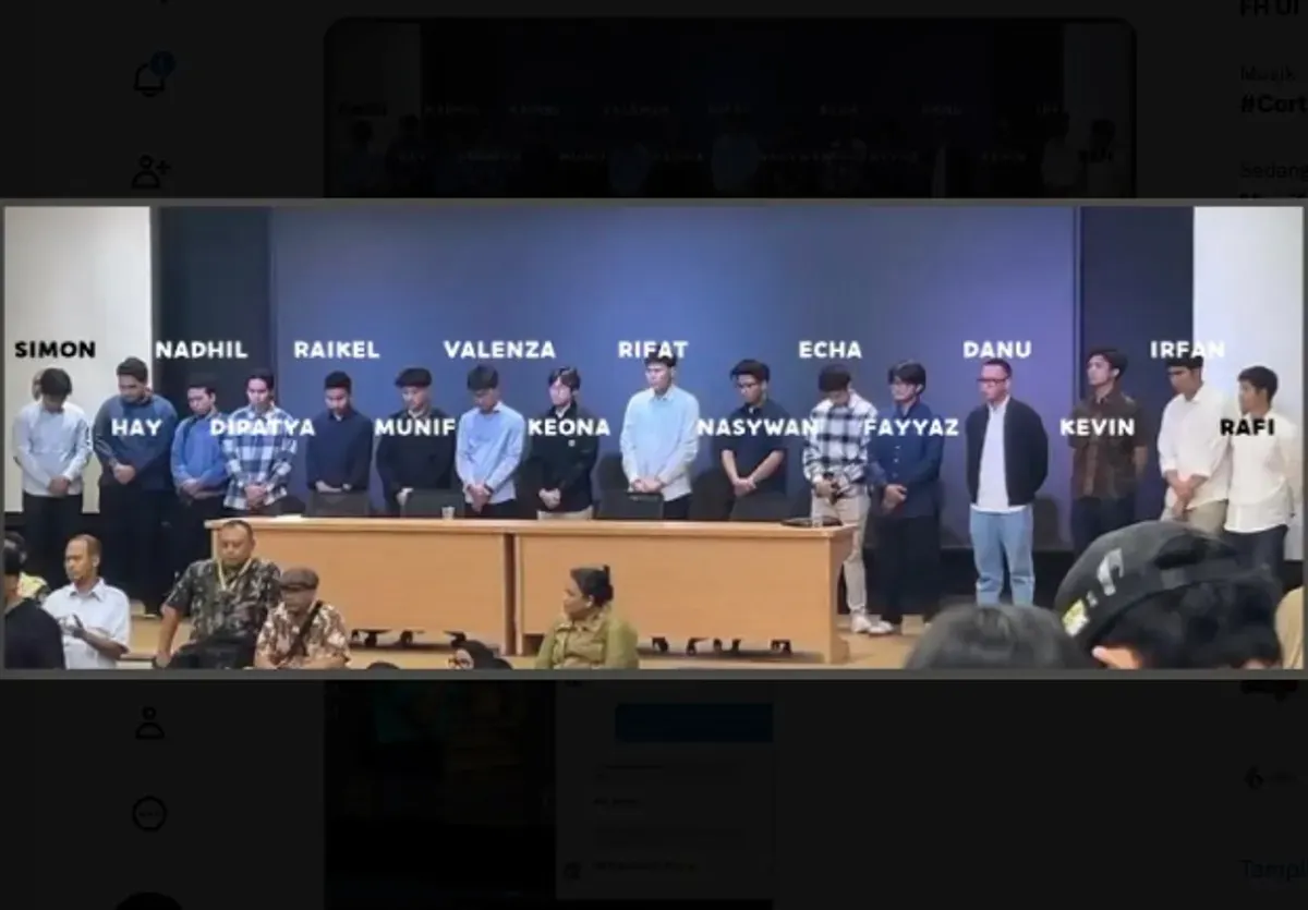 16 pelaku dugaan kasus pelecehan seksual di FHUI yang kini viral (Sumber: X/@throxn)