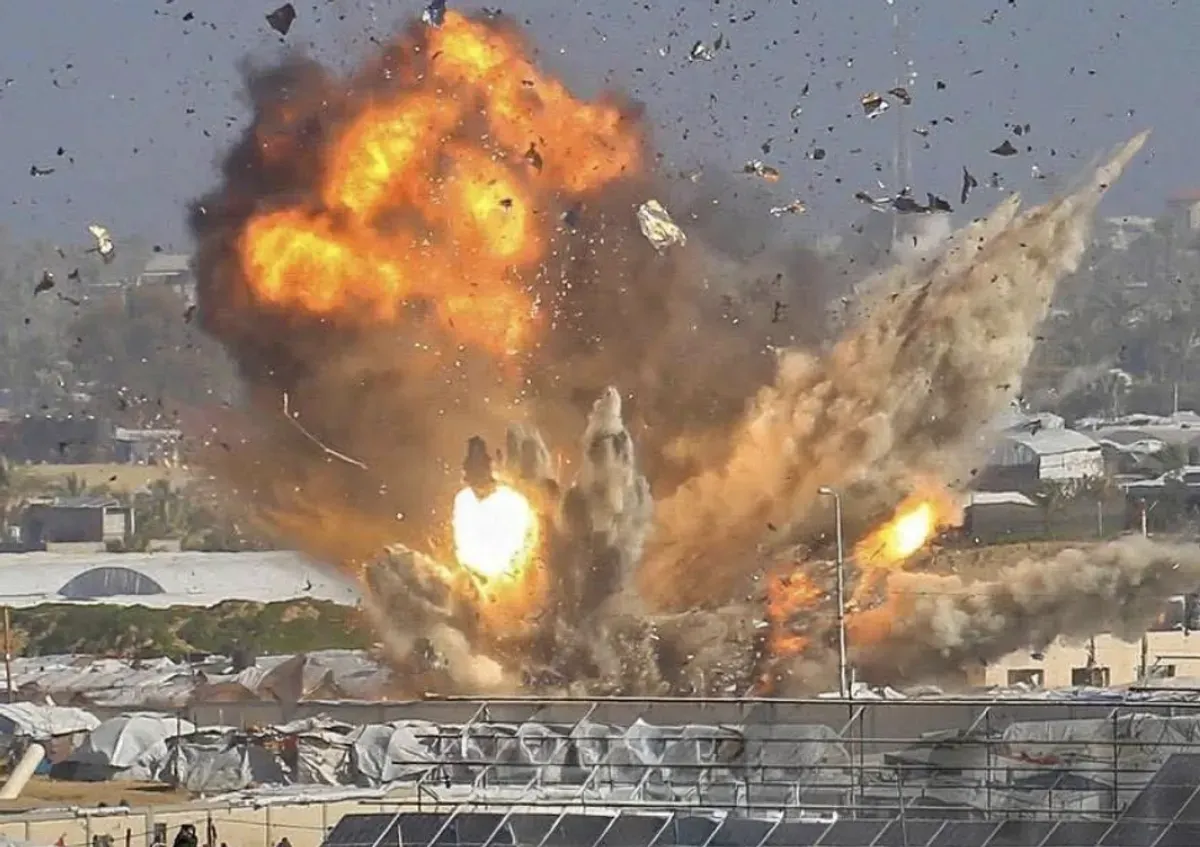 Ledakan di Jalur Gaza oleh bom Israel, Sabtu, 31 Januari 2026 (Sumber: X/@mhdksafa)