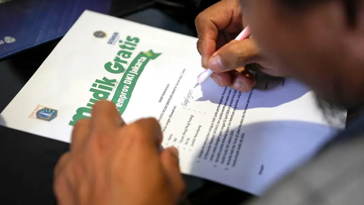 Pendaftaran program mudik gratis Pemprov DKI Jakarta. (Sumber: Berita Jakarta)