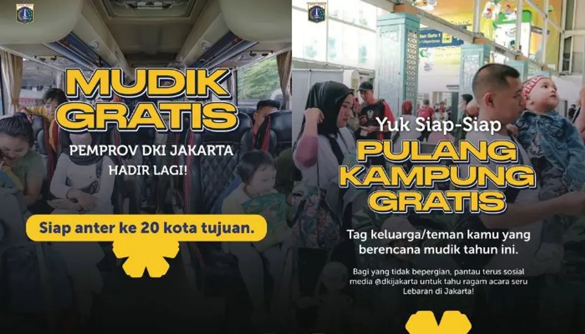 Program Mudik Gratis DKI Jakarta untuk Lebaran 2026 dibuka besok, 22 Februari 2026. (Sumber: Instagram/@dkijakarta)