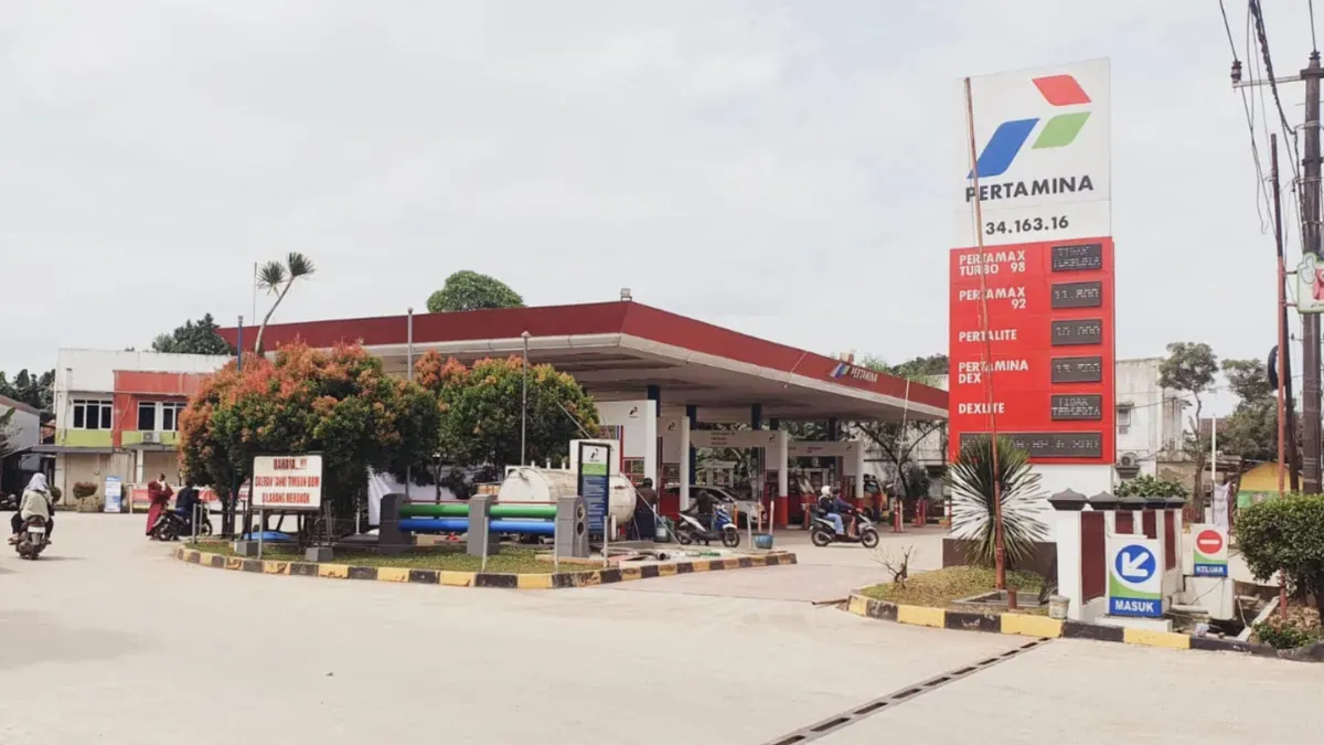 SPBU di kawasan Cikabon, Kecamatan Parungpanjang, Kabupaten Bogor yang sempat jual Pertalite tercampur air. (Sumber: Pertamina)