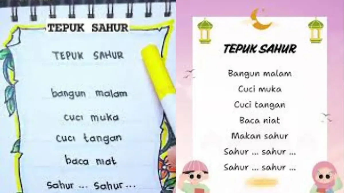 Contoh lirik tepuk sahur untuk kegiatan pembelajaran Ramadhan. (Sumber: Tiktok/@asmaajikumoro)